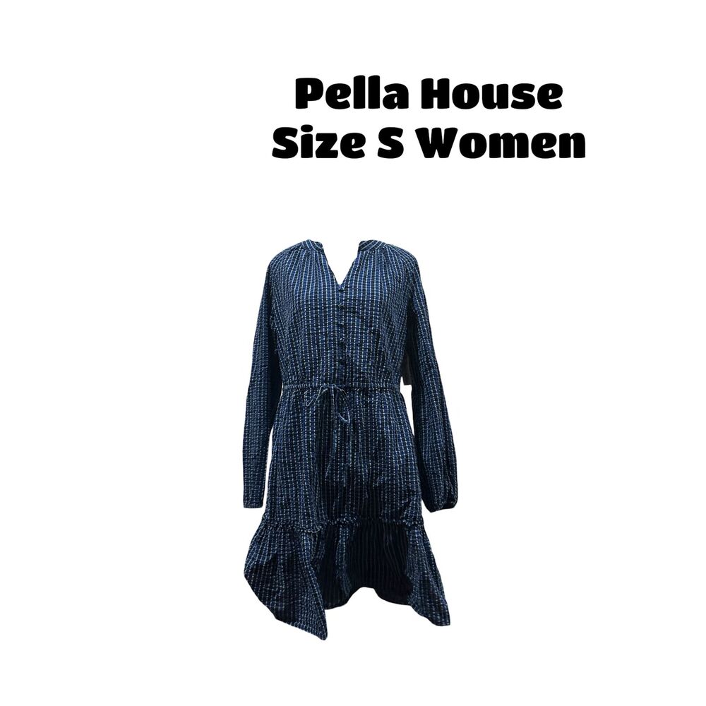 Time and Tru Women's Long Sleeve Micro Plaid Dress Size S(4-6)